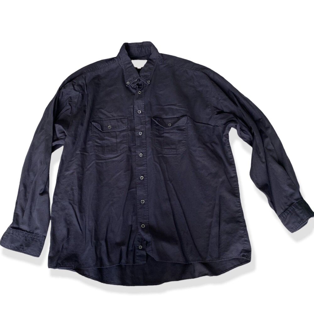 Vtg Camel Collection Shirt Men's XL Dark Blue Long Sleeve Button Up 90s Collar